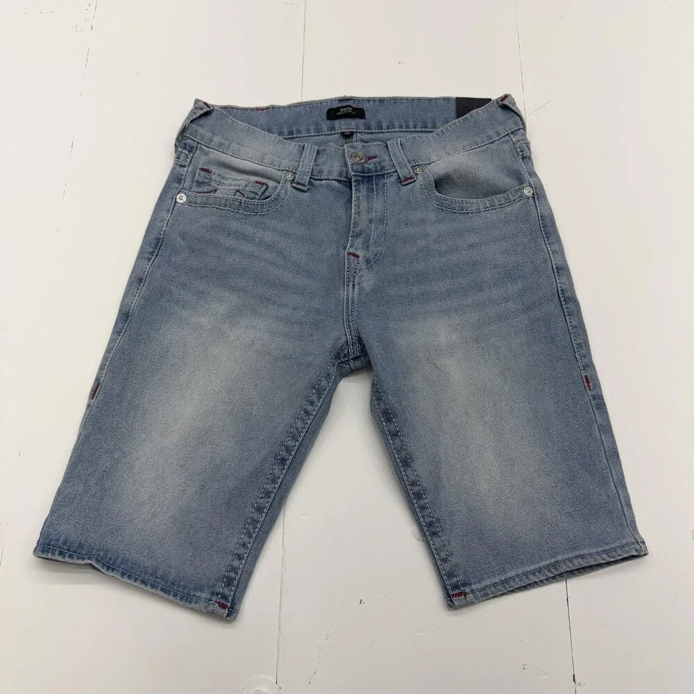 True Religion Denim Shorts Mens 32 Blue Rocco Relaxed Skinny Stretch Bermuda